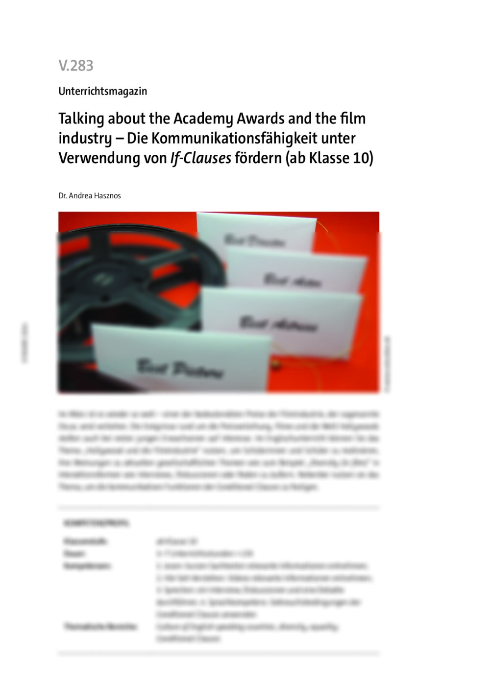 Talking about the Academy Awards and the film industry  - Seite 1