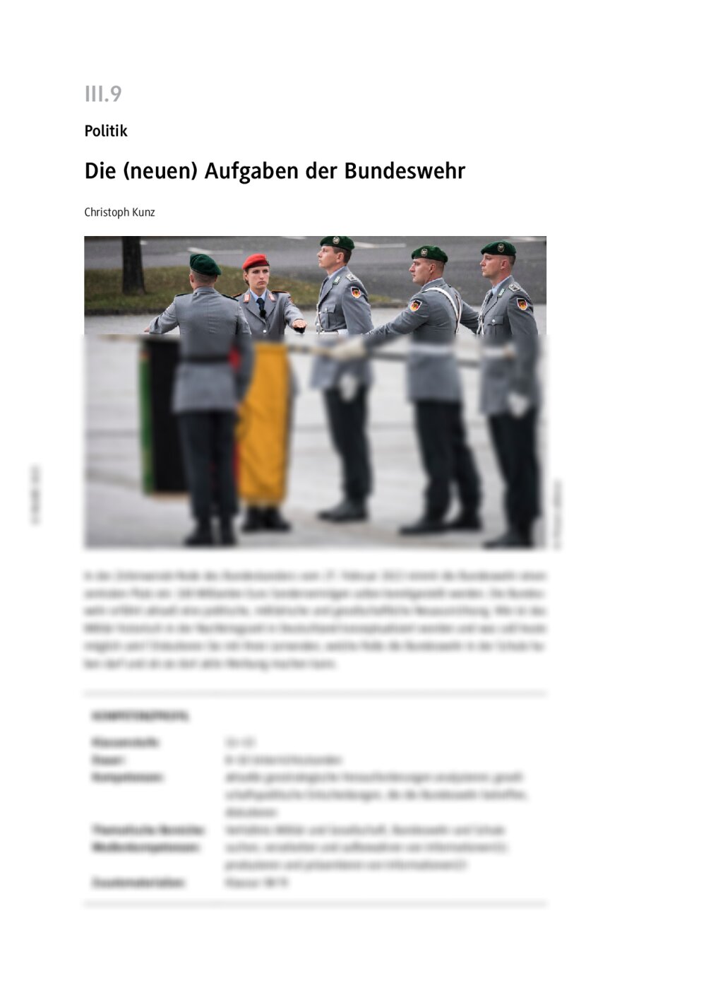 Die (neuen) Aufgaben der Bundeswehr - Seite 1