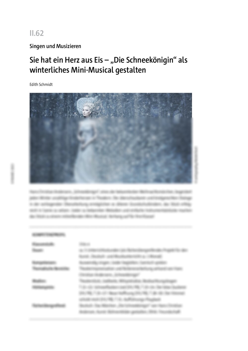 "Die Schneekönigin" als winterliches Mini-Musical gestalten - Seite 1