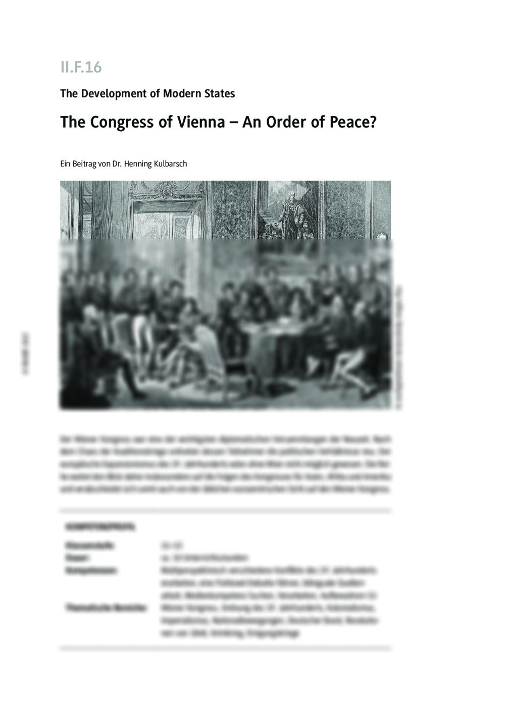 The Congress of Vienna - Seite 1