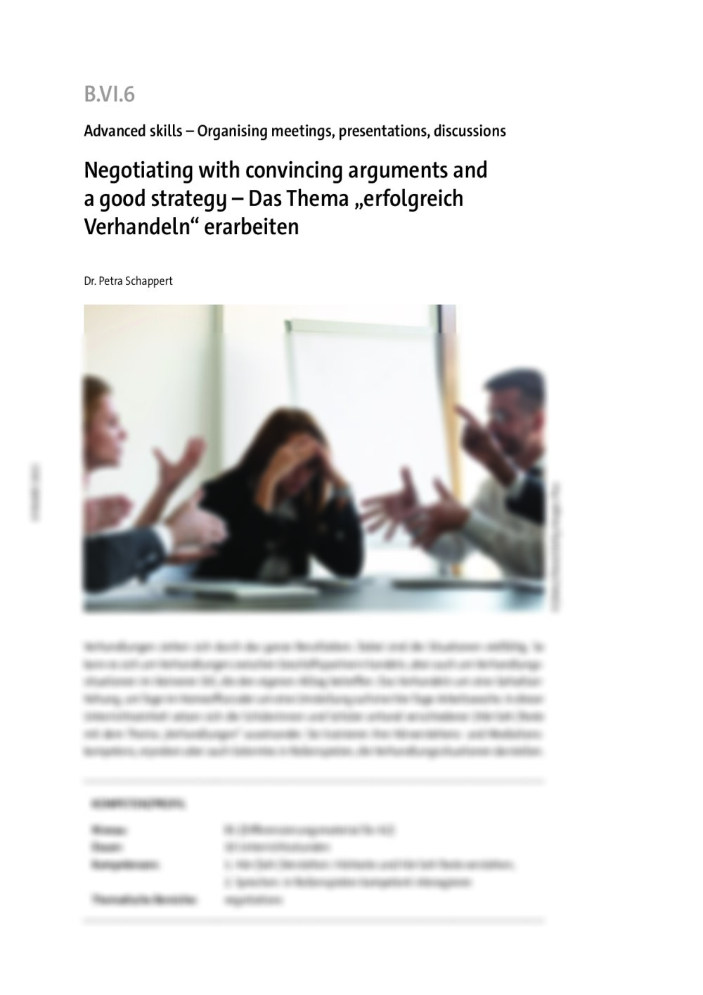 Negotiating with convincing arguments and a good strategy - Seite 1