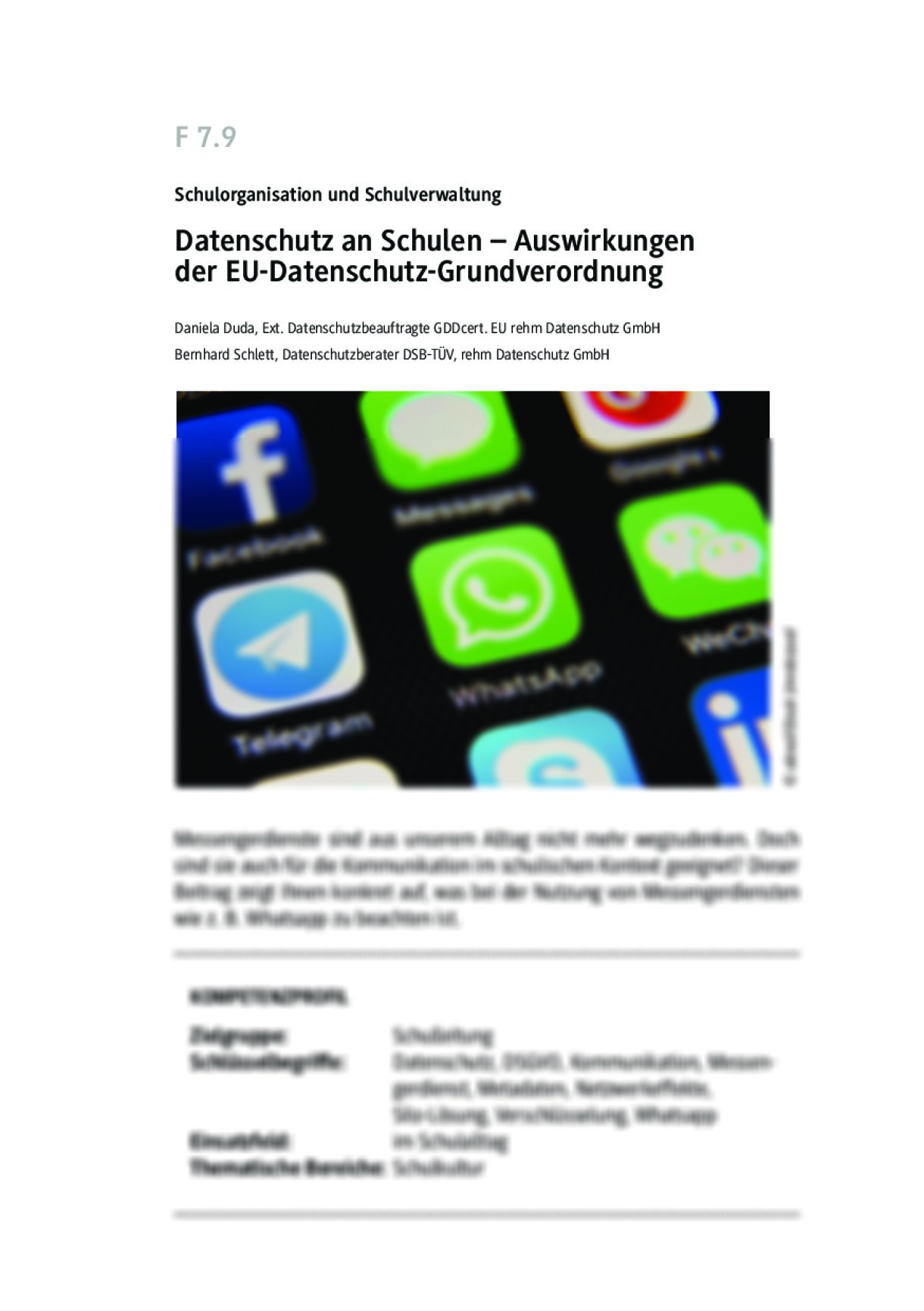 Datenschutz an Schulen – Messengerdienste an Schulen nutzen? - Seite 1