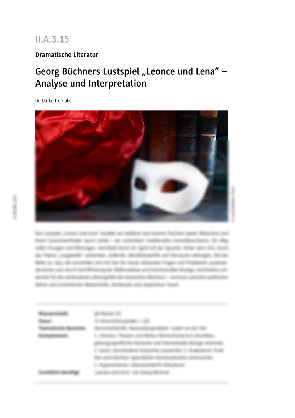 Georg Büchners Lustspiel „Leonce und Lena“ - Seite 1