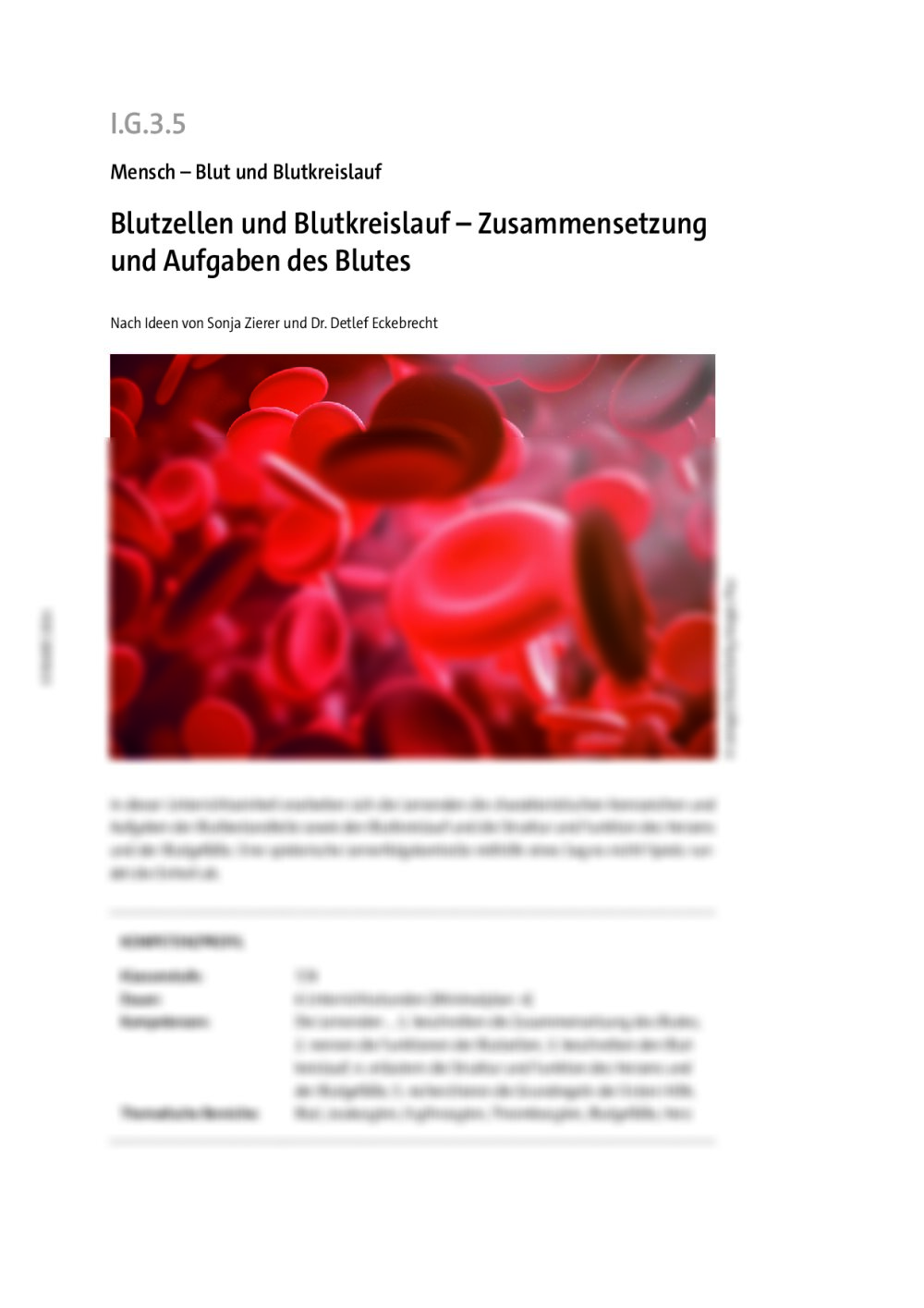 Blutzellen und Blutkreislauf - Seite 1