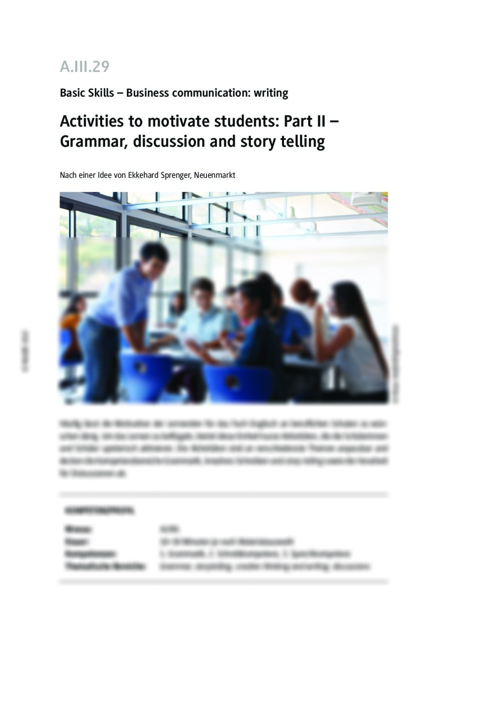 Activities to motivate students: Part II - Seite 1