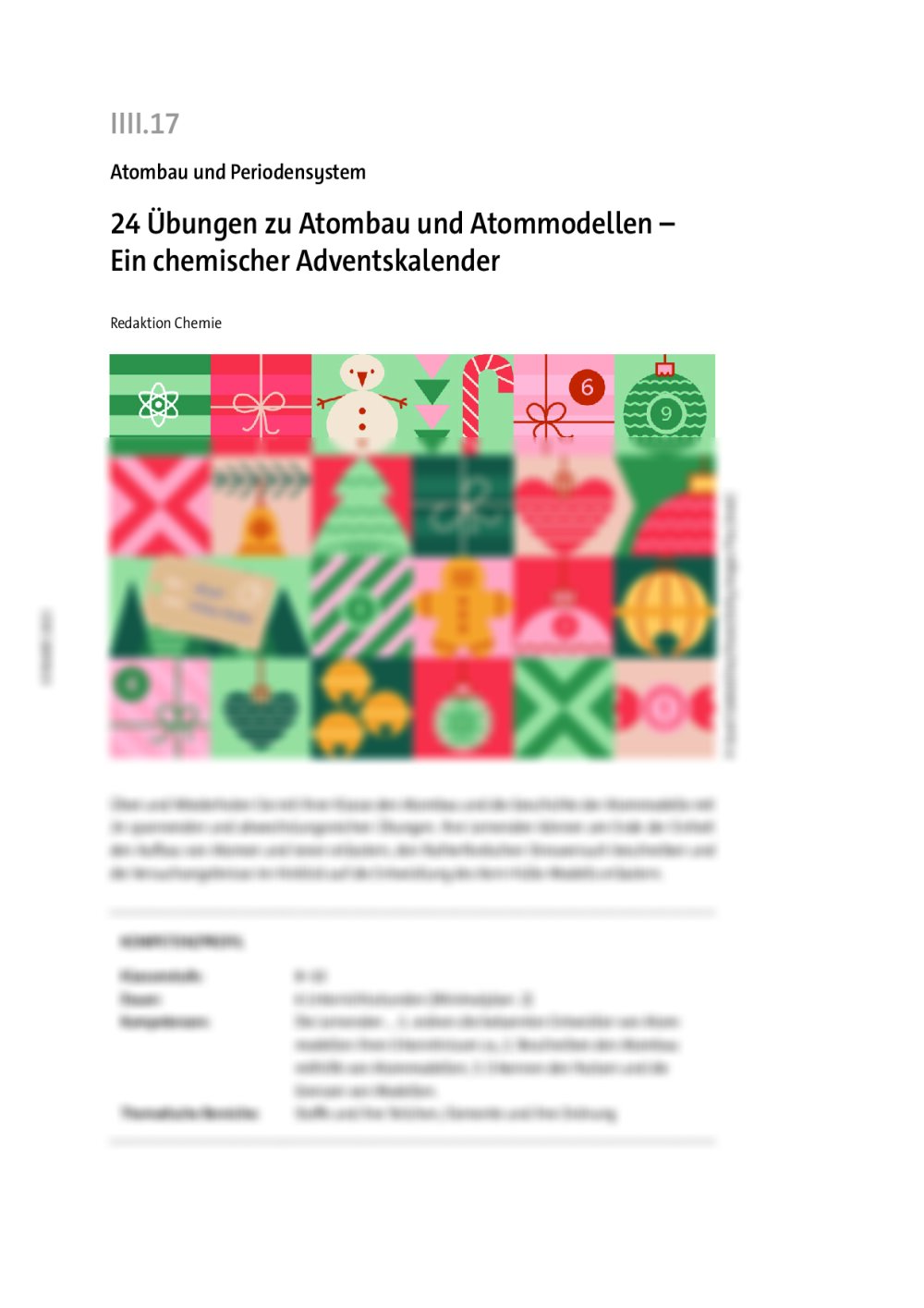 24 Übungen zu Atombau und Atommodellen - Seite 1