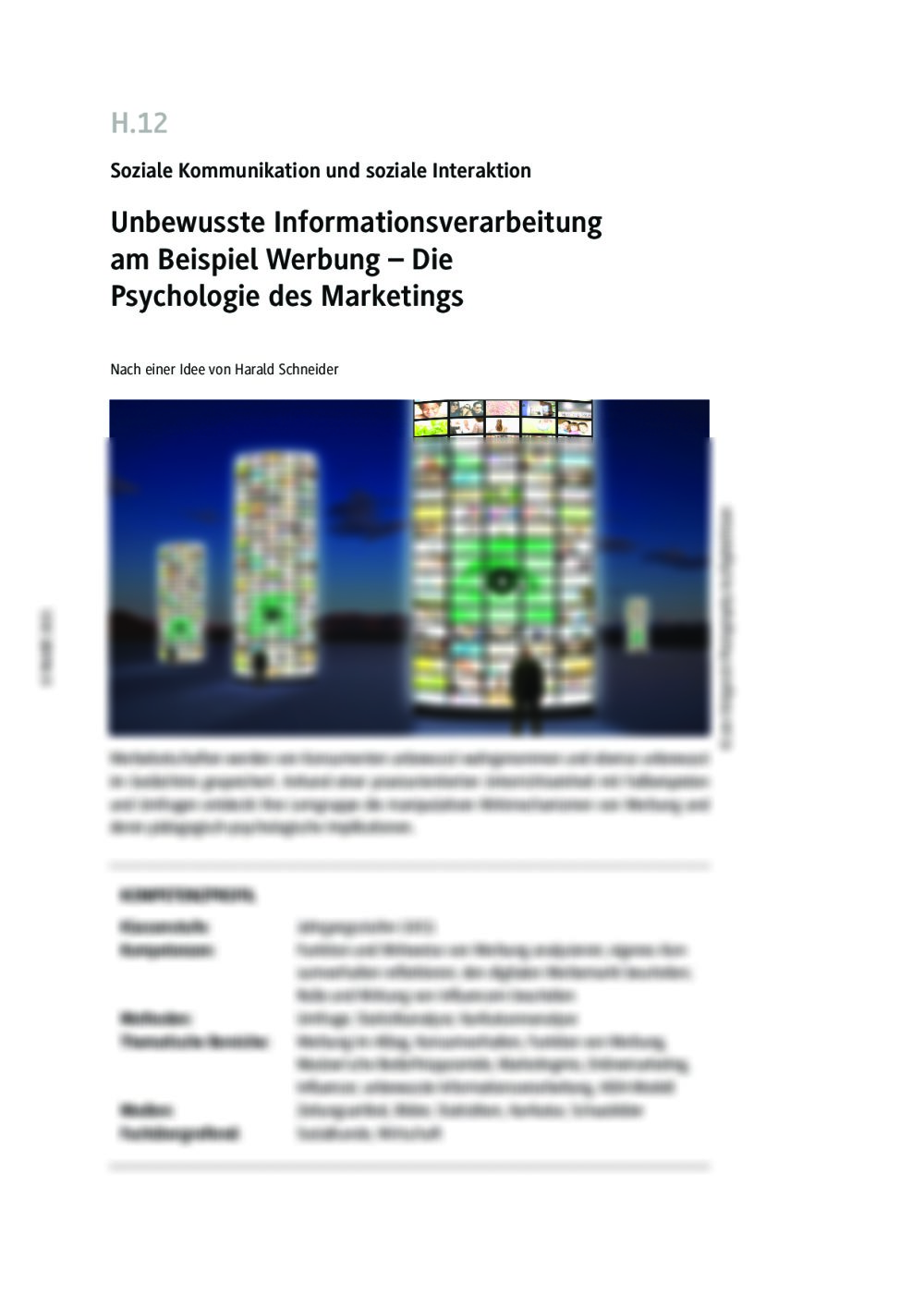 Unbewusste Informationsverarbeitung am Beispiel Werbung - Seite 1