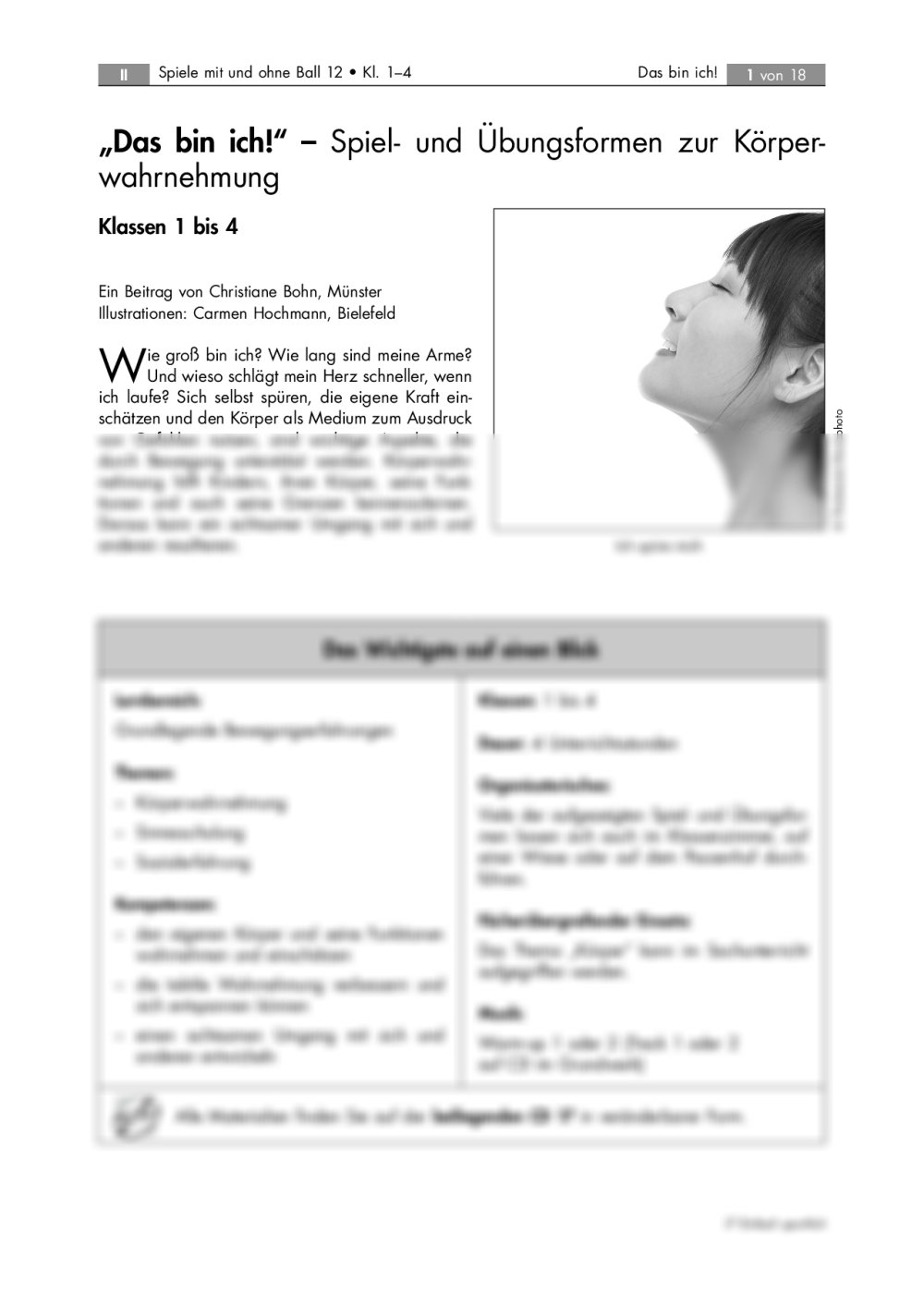 Spiel- und Übungsformen zur Körperwahrnehmung - Seite 1