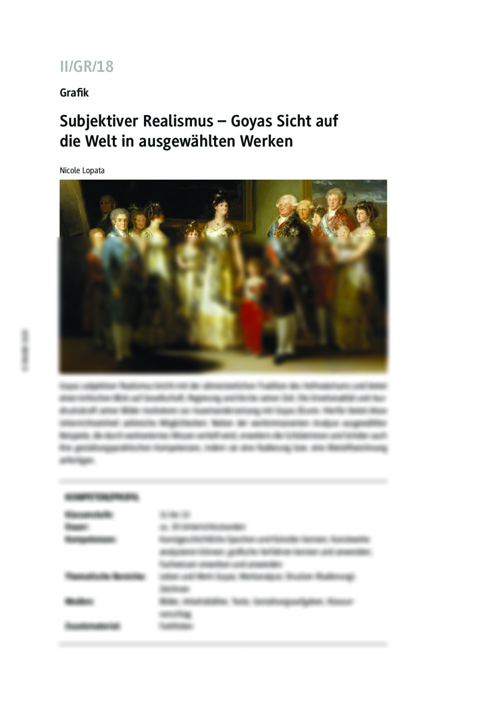 Goyas Sicht auf die Welt in ausgewählten Werken - Seite 1