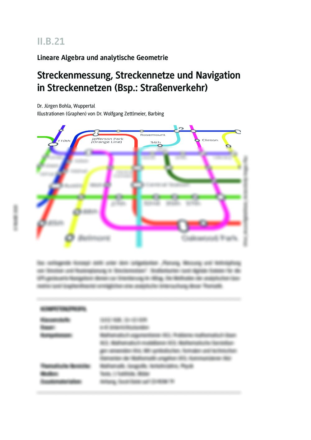 Streckenmessung, Streckennetze und 
Navigation in Streckennetzen - Seite 1