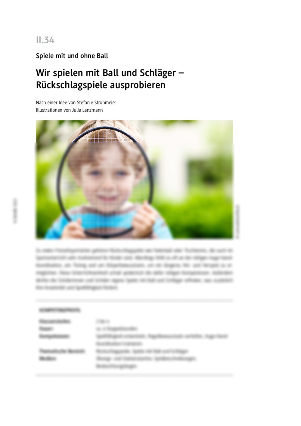 Wir spielen mit Ball und Schläger - Seite 1