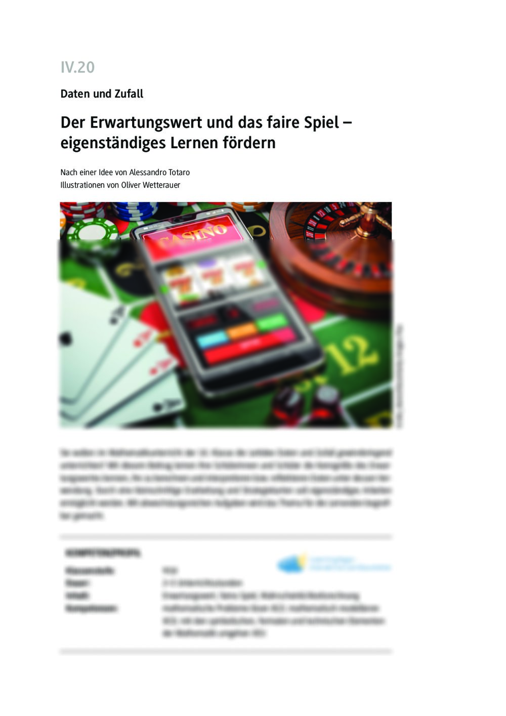 Der Erwartungswert und das faire Spiel - Seite 1