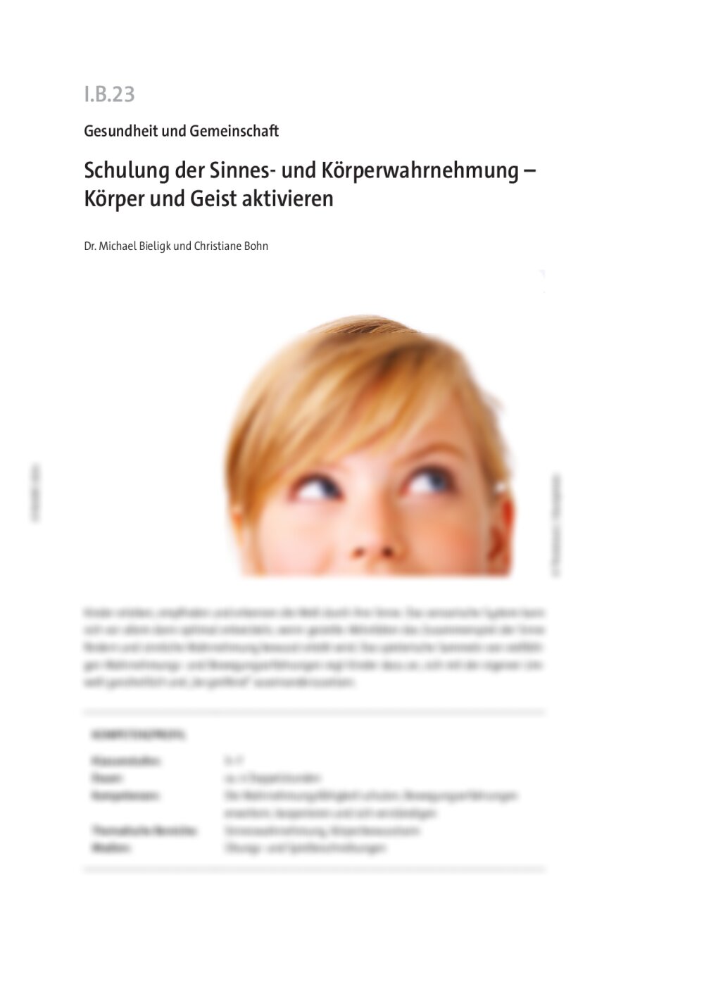 Schulung der Sinnes- und Körperwahrnehmung - Seite 1