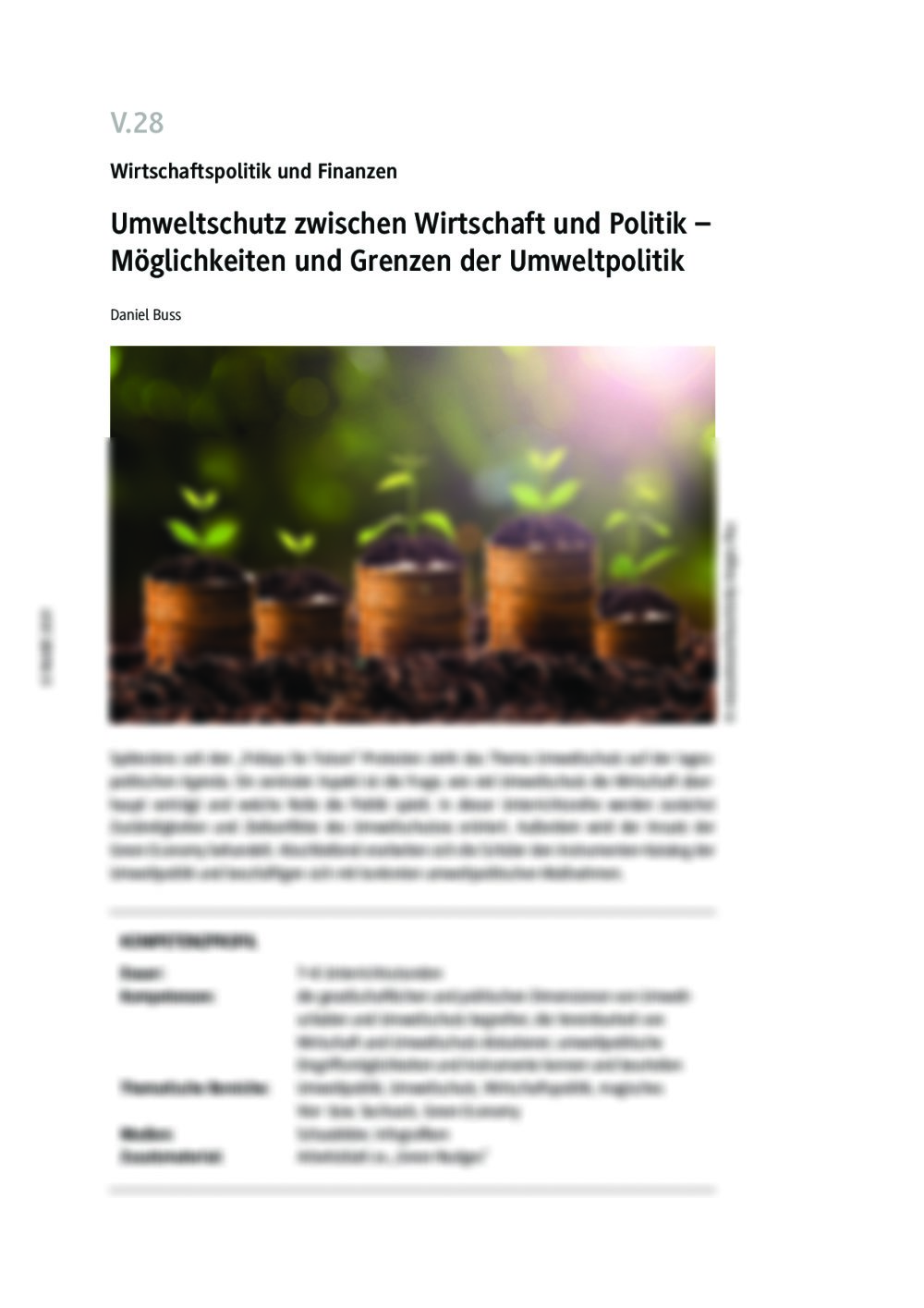 Umweltschutz zwischen Wirtschaft und Politik - Seite 1