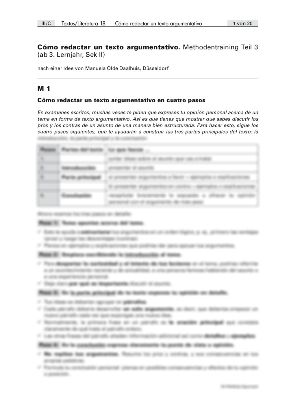 Cómo redactar un texto argumentativo - Seite 1