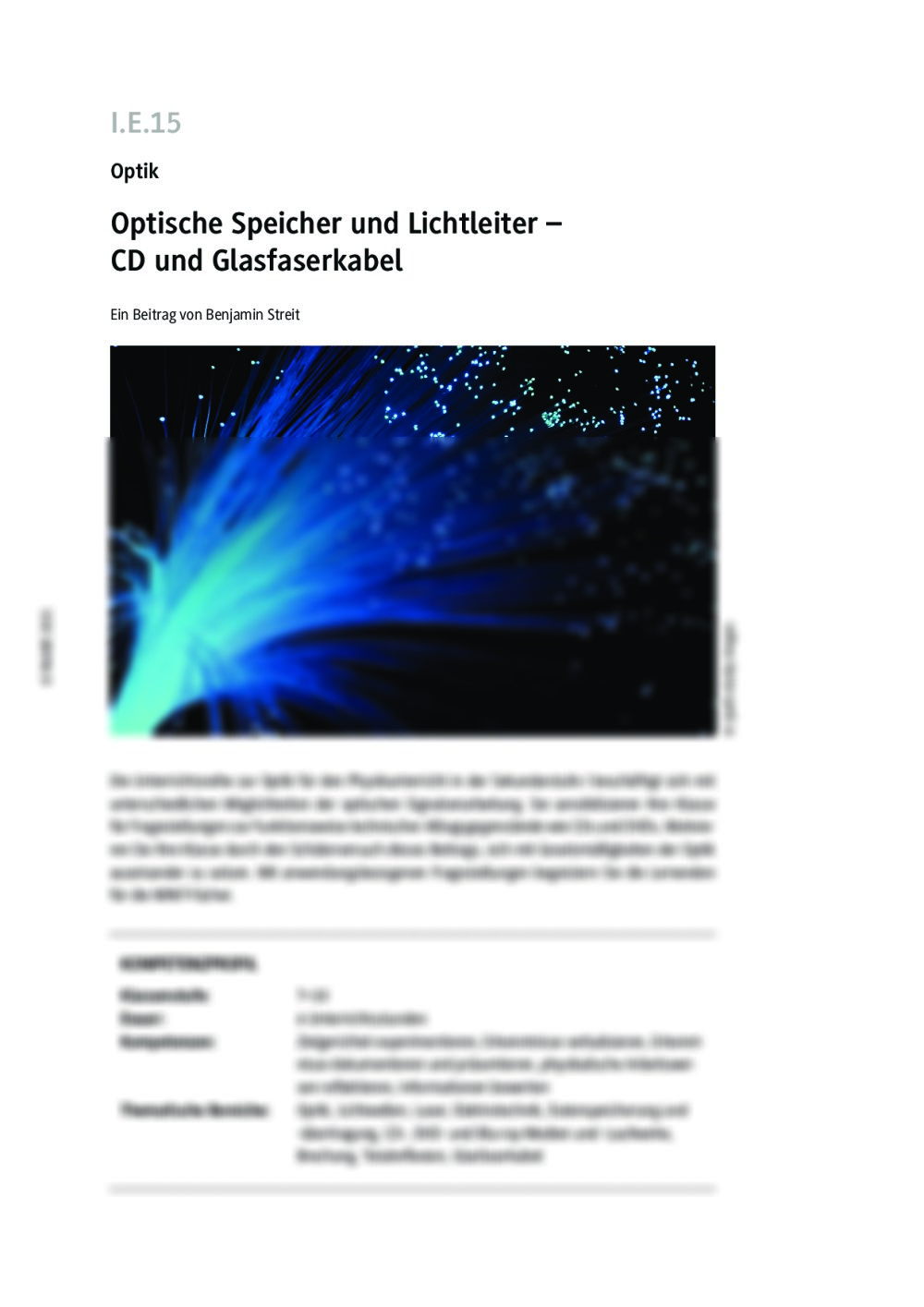 Optische Speicher und Lichtleiter - Seite 1