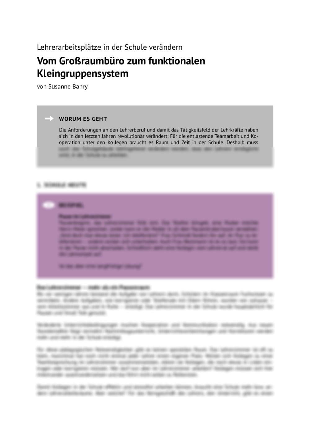 Lehrerarbeitsplätze in der Schule verändern - Seite 1