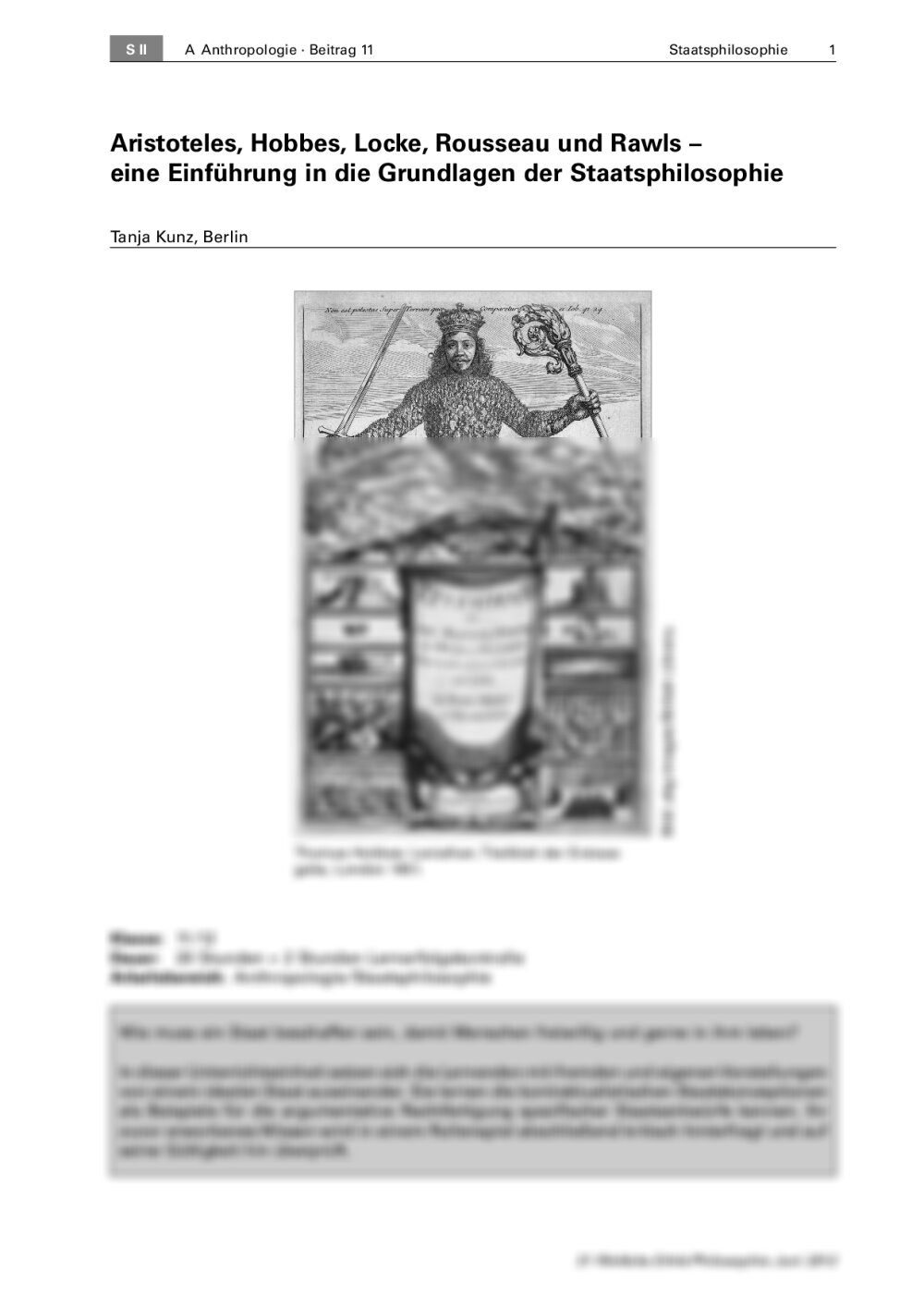 Eine Einführung in die Grundlagen der Staatsphilosophie - Seite 1