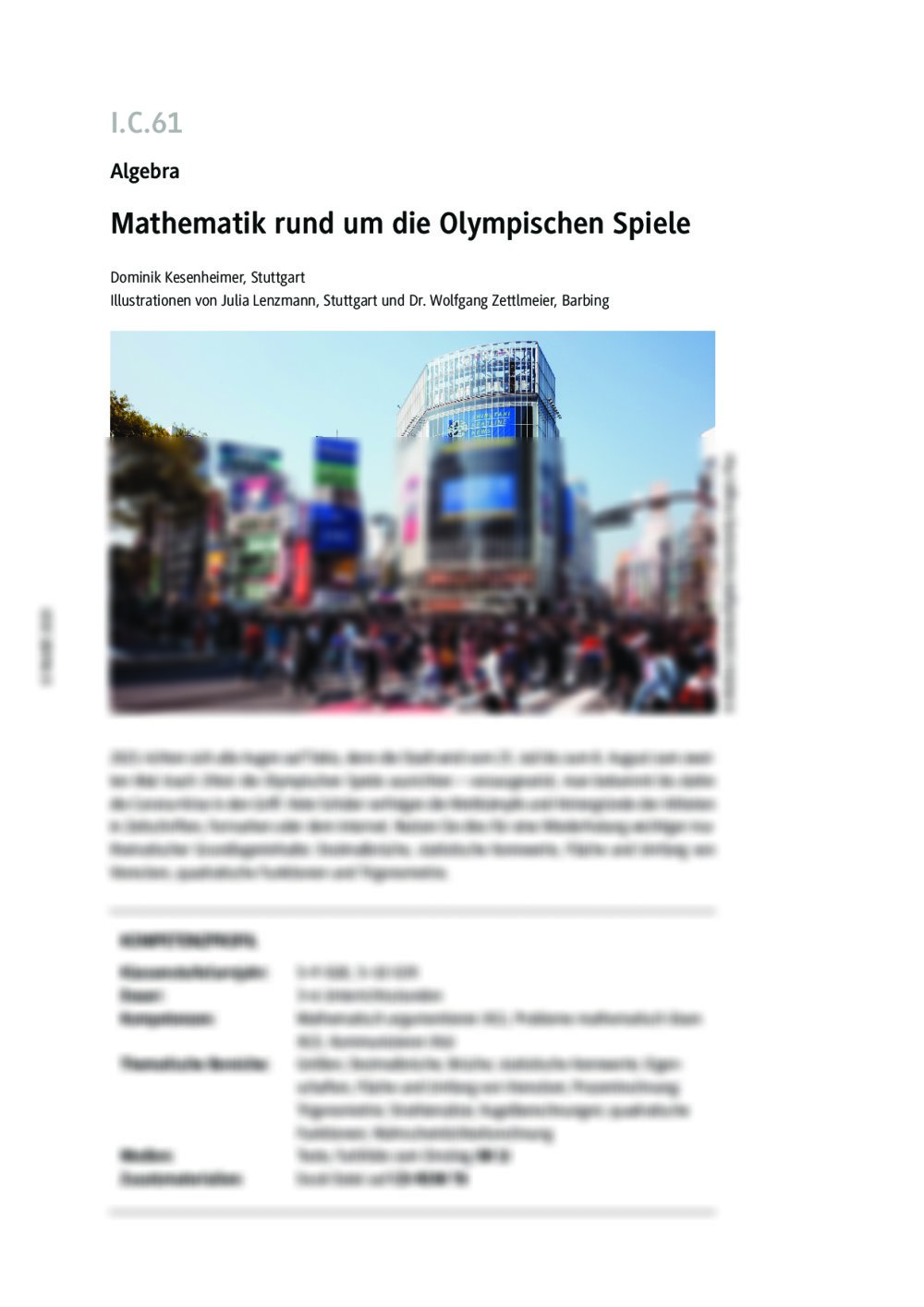 Mathematik rund um die Olympischen Spiele - Seite 1