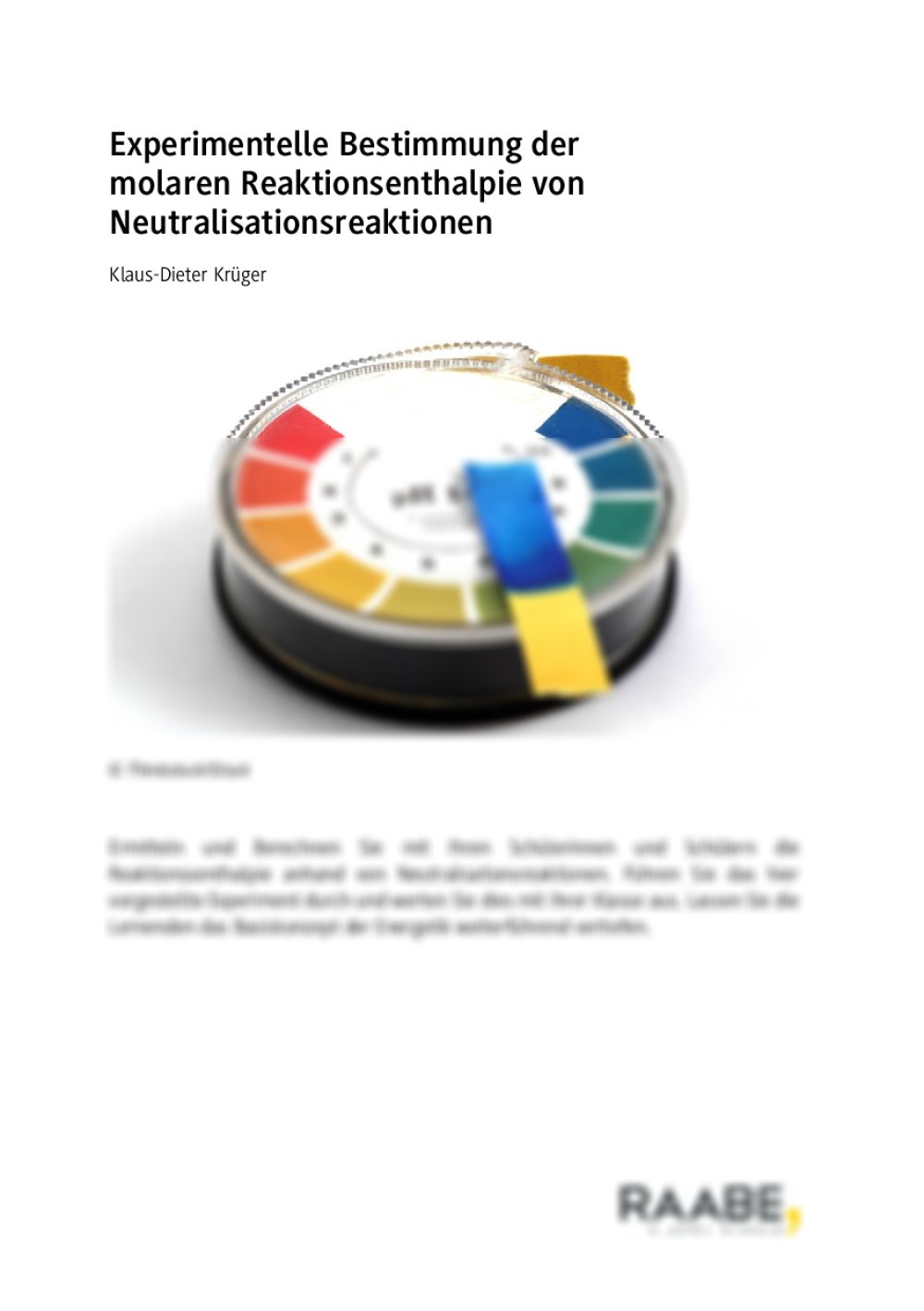 Experimentelle Bestimmung der molaren Reaktionsenthalpie von Neutralisationsreaktionen - Seite 1