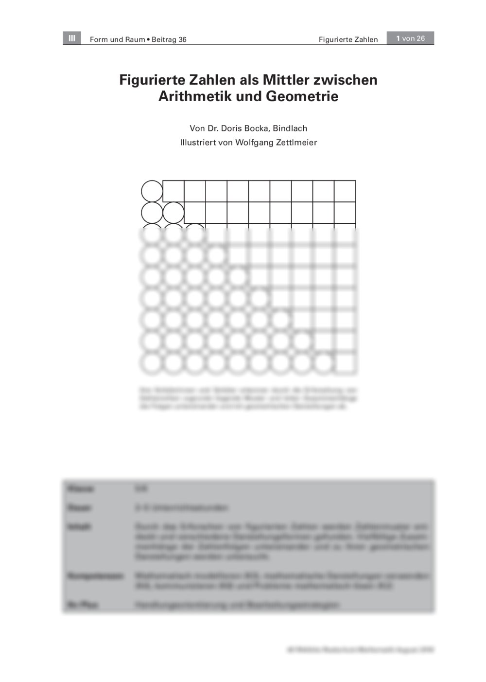 Figurierte Zahlen als Mittler zwischen Arithmetik und Geometrie - Seite 1