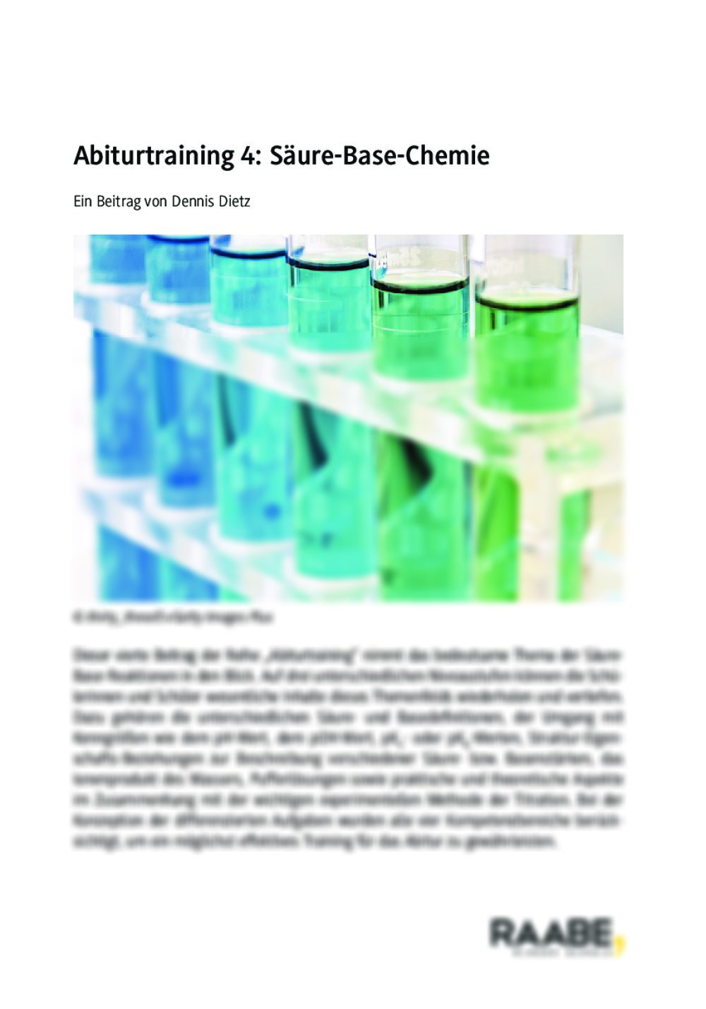Abiturtraining 4: Säure-Base-Chemie - Seite 1