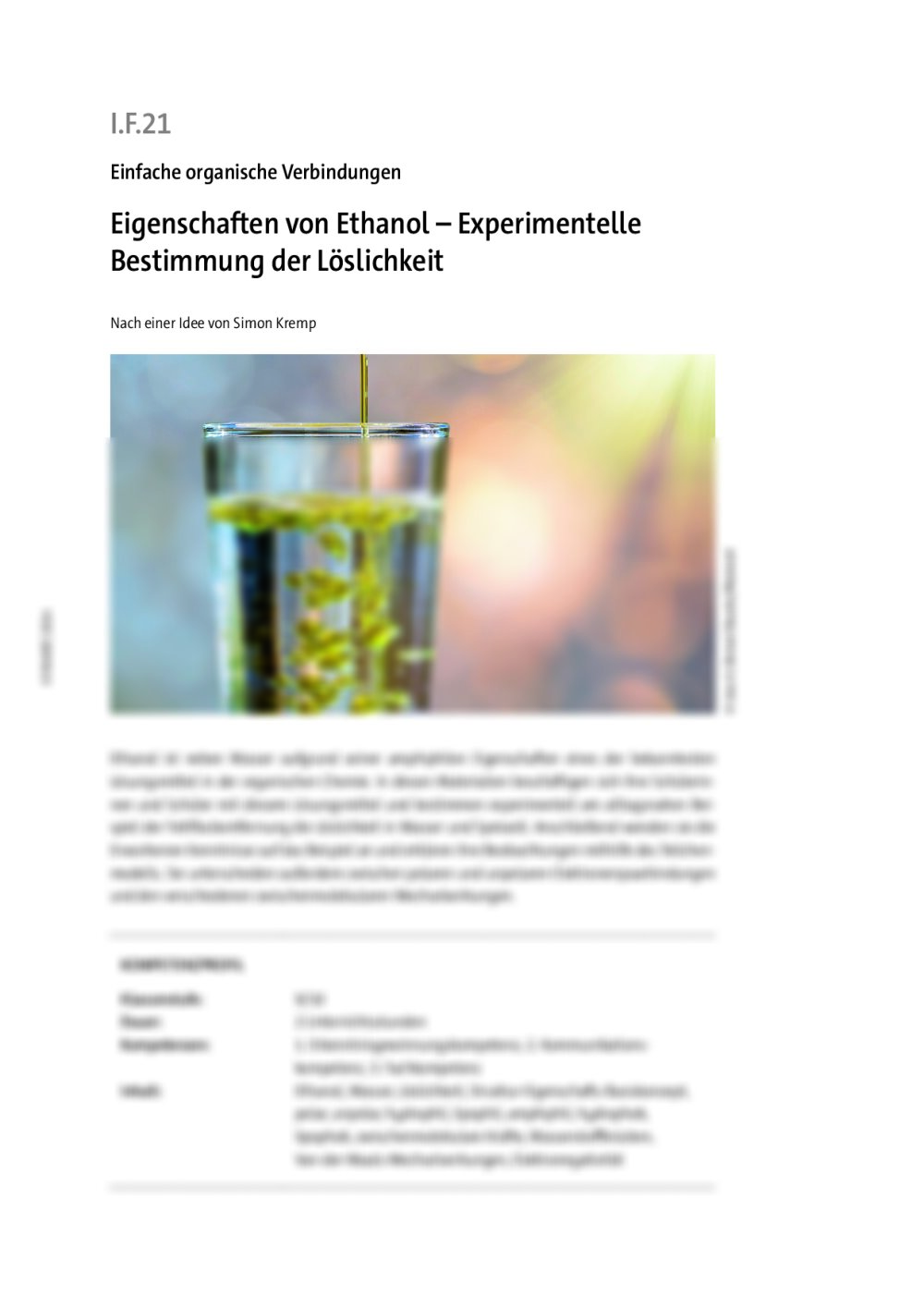 Eigenschaften von Ethanol - Seite 1