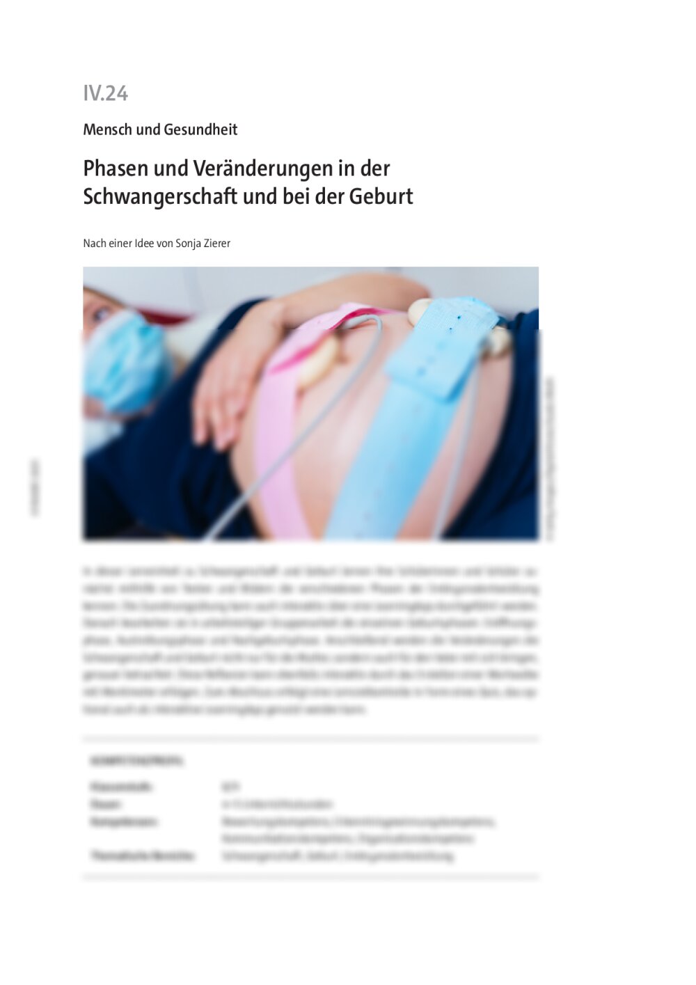 Phasen und Veränderungen in der Schwangerschaft und bei der Geburt  - Seite 1