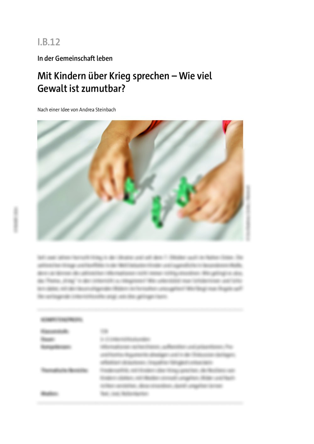 Mit Kindern über Krieg sprechen - Seite 1