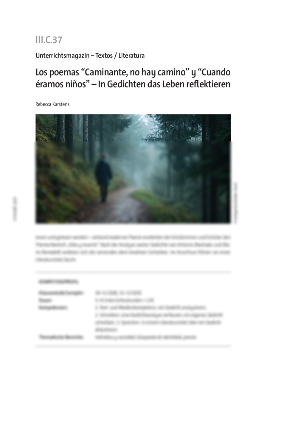 Los poemas “Caminante, no hay camino” y “Cuando éramos niños” - Seite 1