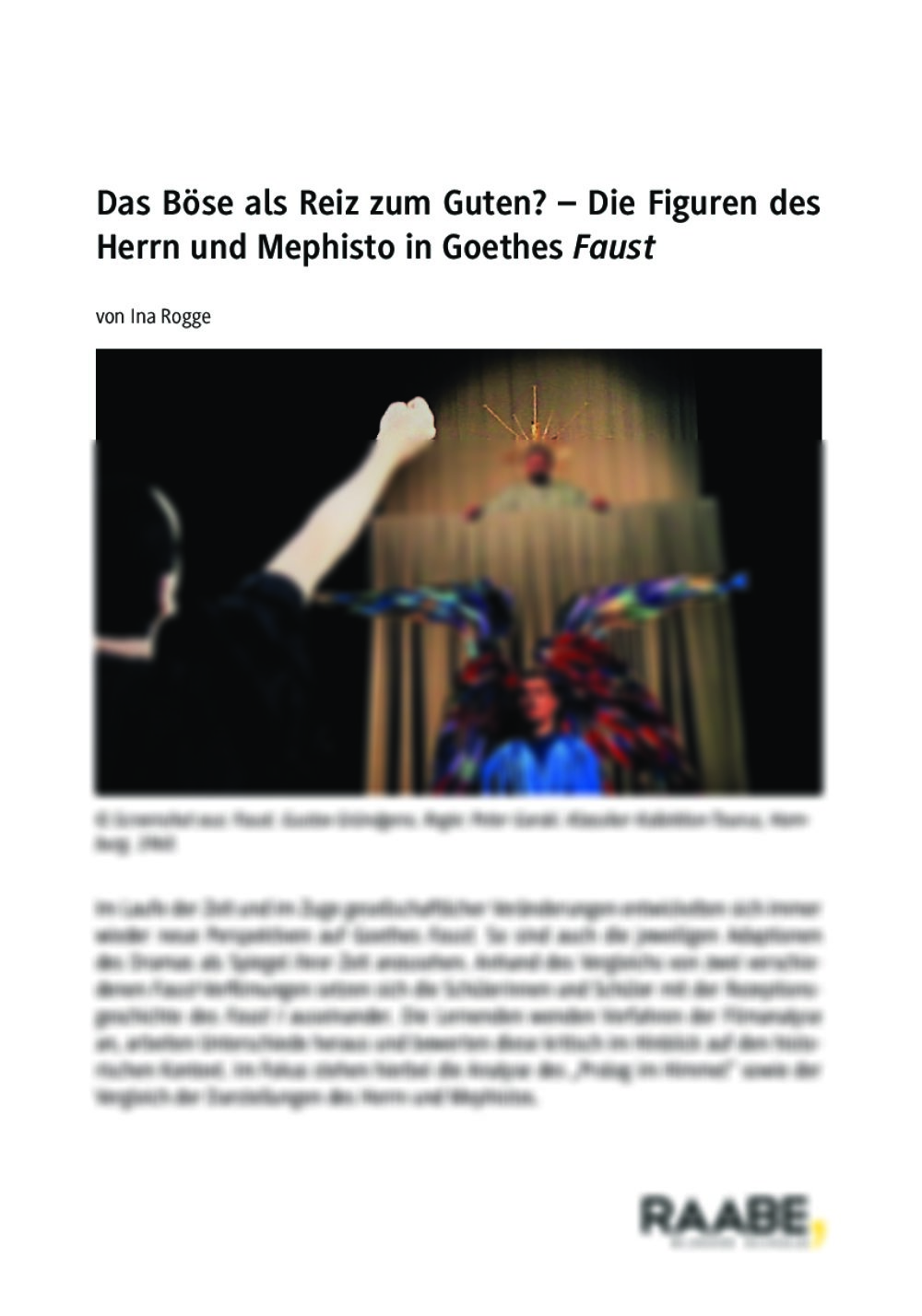 Die Figuren des Herrn und Mephisto in Goethes Faust - Seite 1