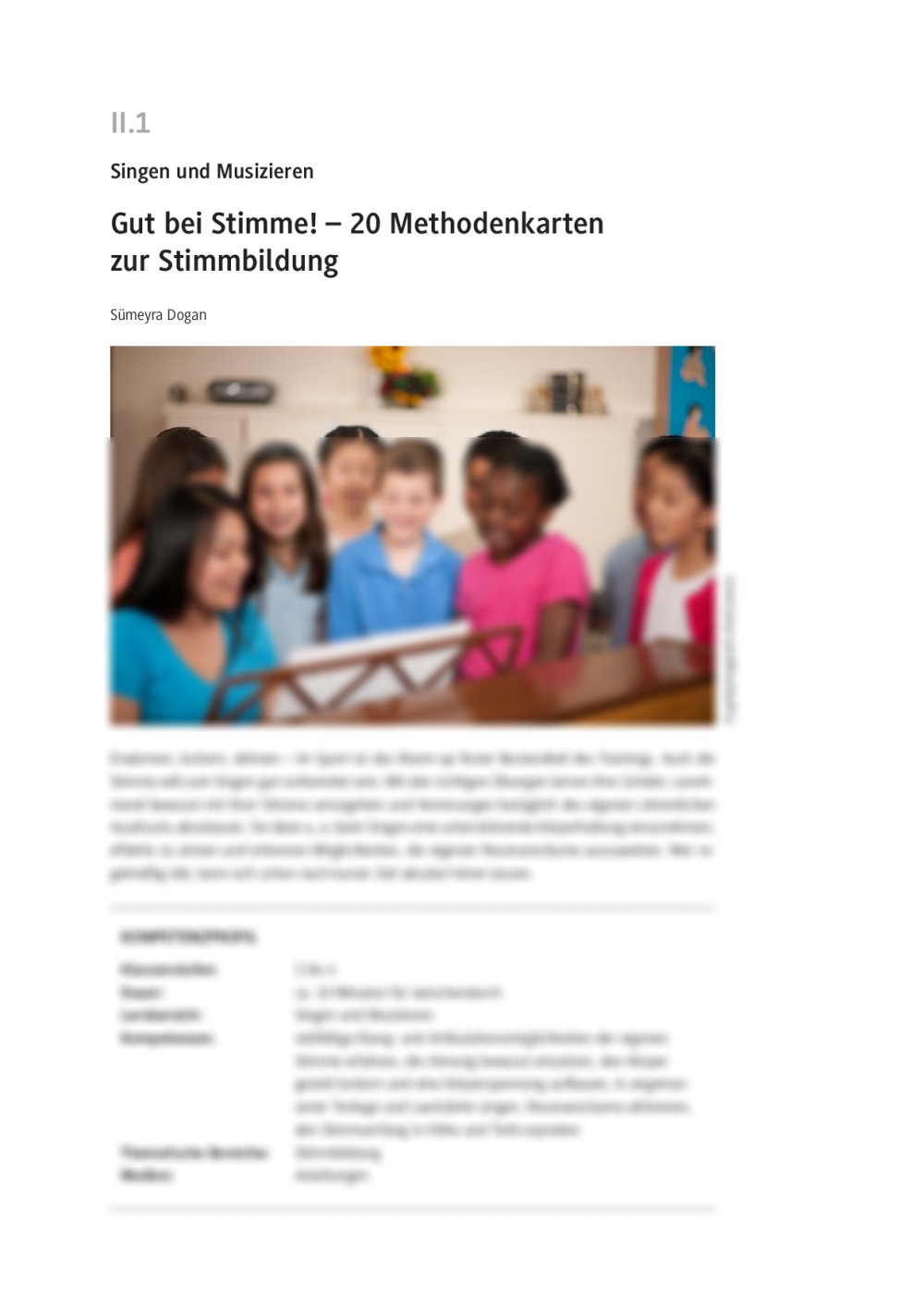 20 Methodenkarten zur Stimmbildung - Seite 1