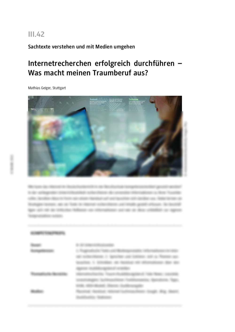 Internetrecherchen erfolgreich durchführen - Seite 1