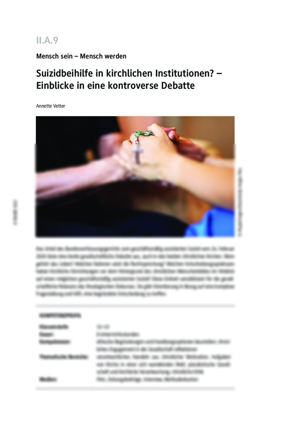 Suizidassistenz in kirchlichen Institutionen? - Seite 1