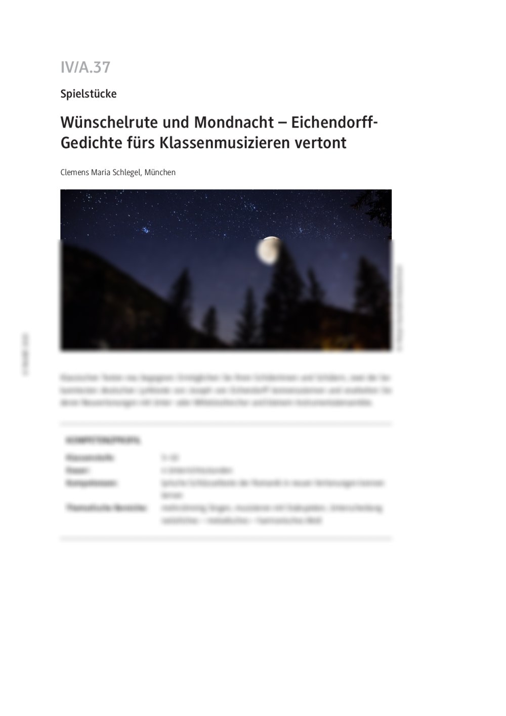 Eichendorff-Gedichte fürs Klassenmusizieren vertont - Seite 1