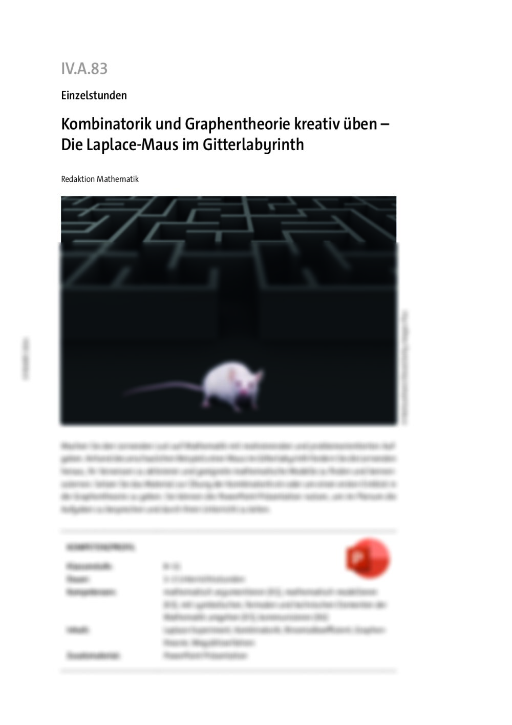 Kombinatorik und Graphentheorie kreativ üben  - Seite 1