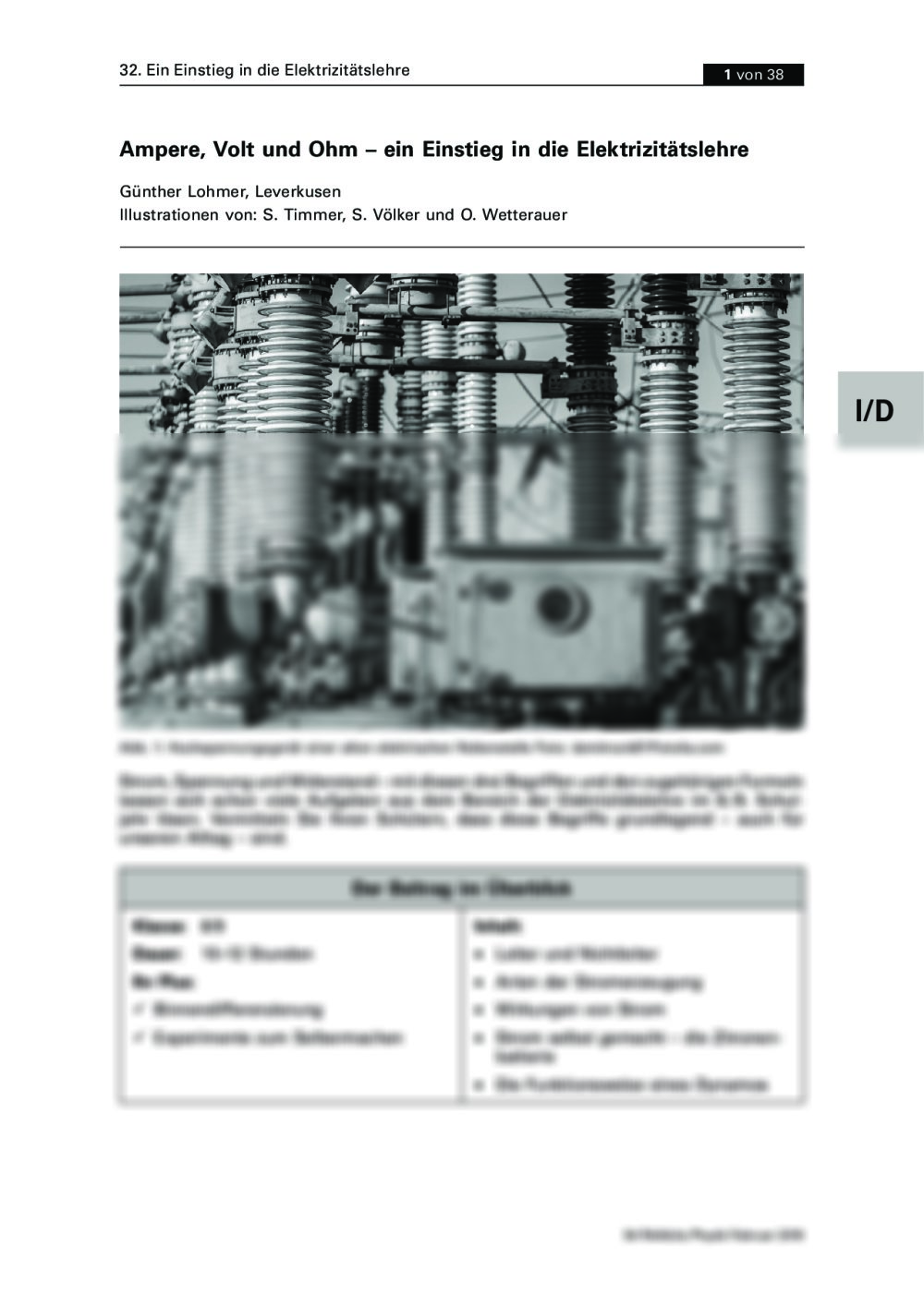 Ein Einstieg in die Elektrizitätslehre - Seite 1