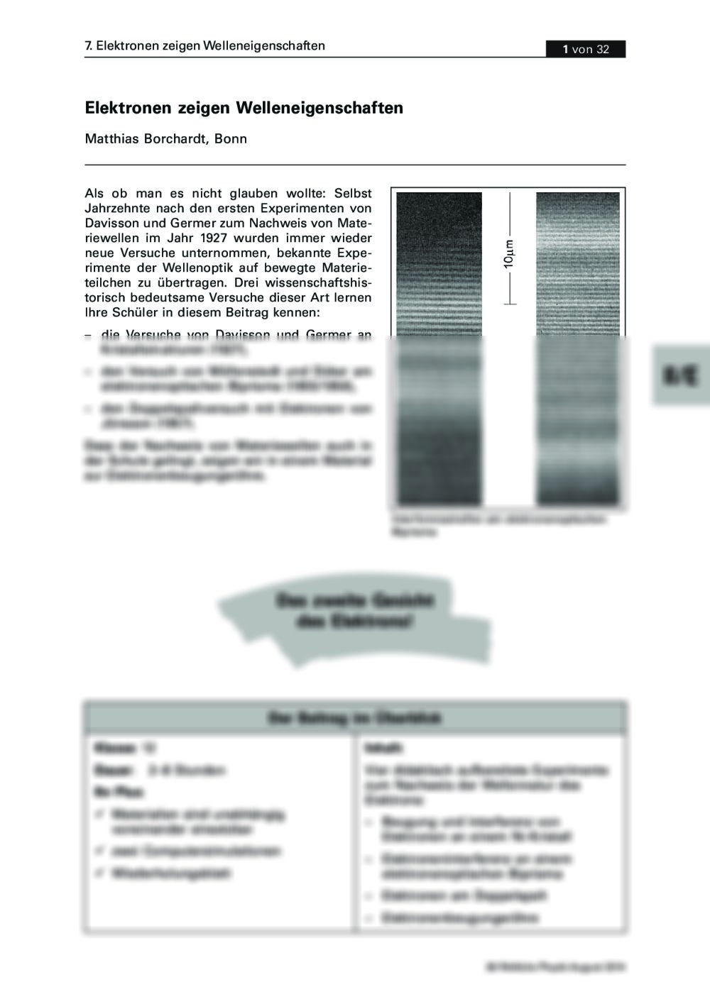 Elektronen zeigen Welleneigenschaften - Seite 1