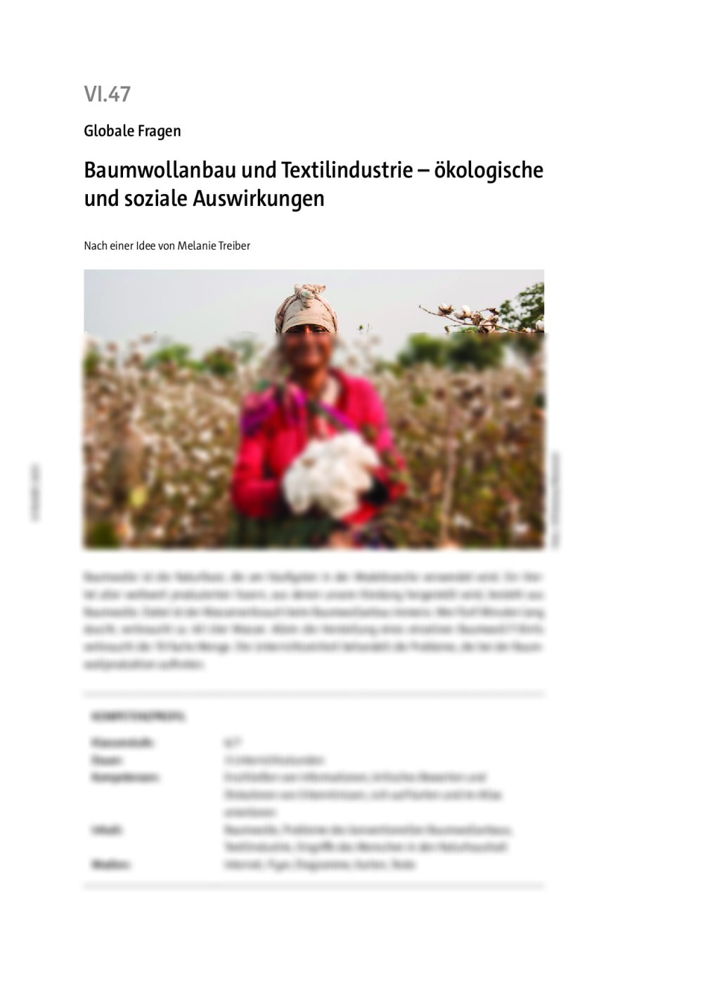 Baumwollanbau und Textilindustrie  - Seite 1