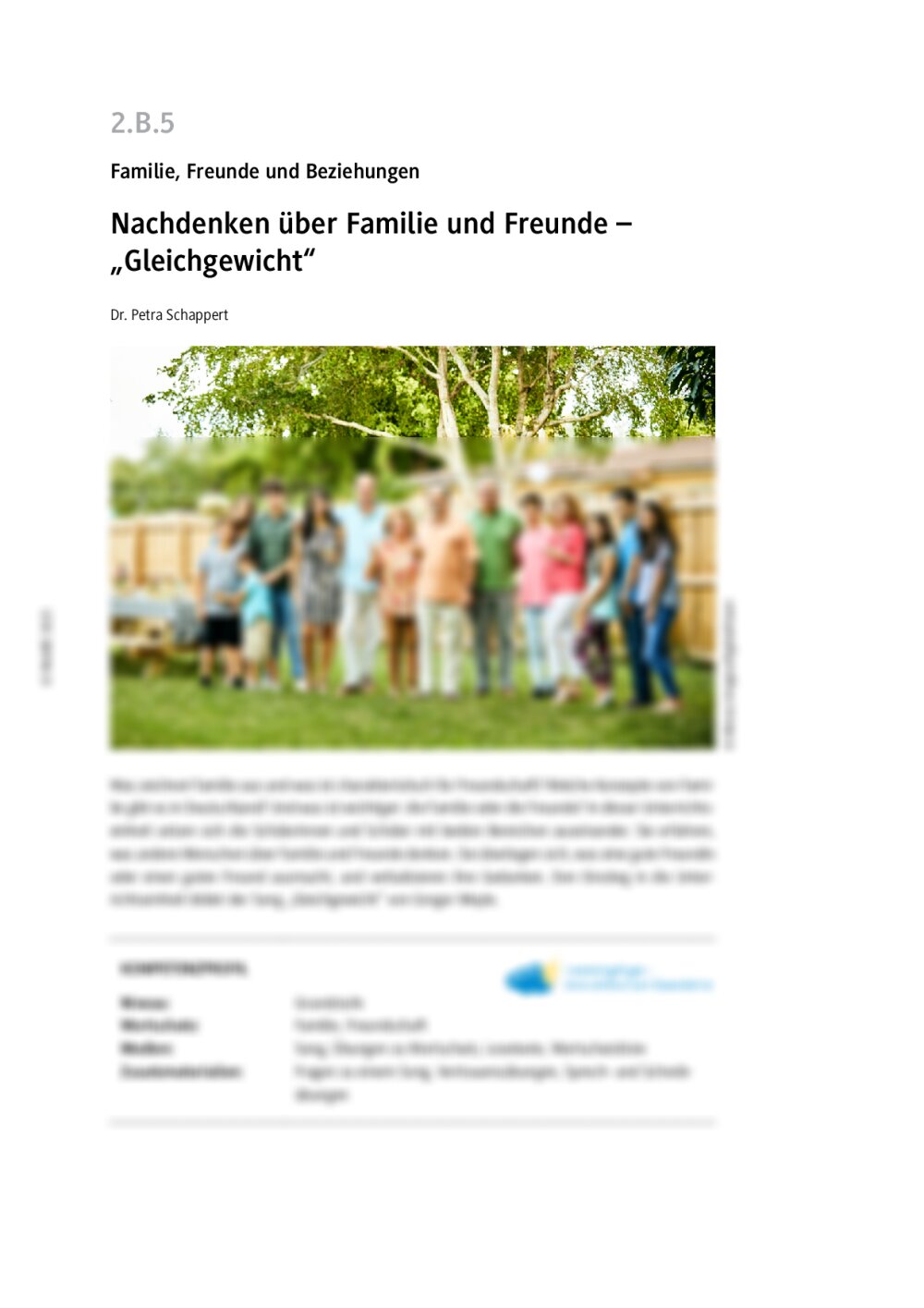 Nachdenken über Familie und Freunde  - Seite 1