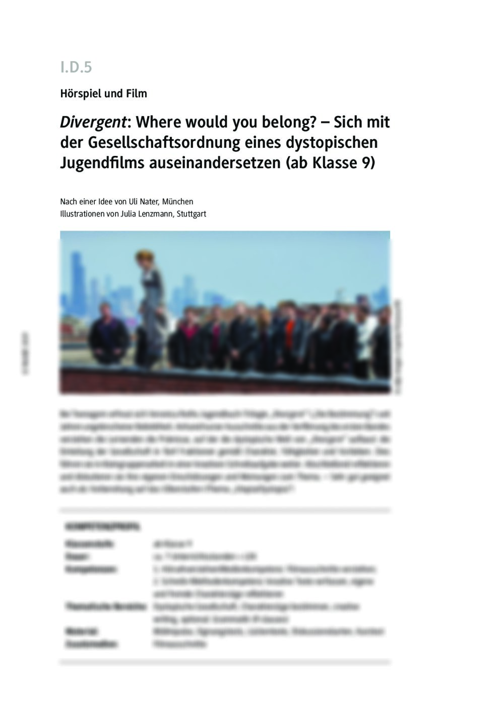 "Divergent": Eine dystopische Gesellschaftsordnung untersuchen - Seite 1