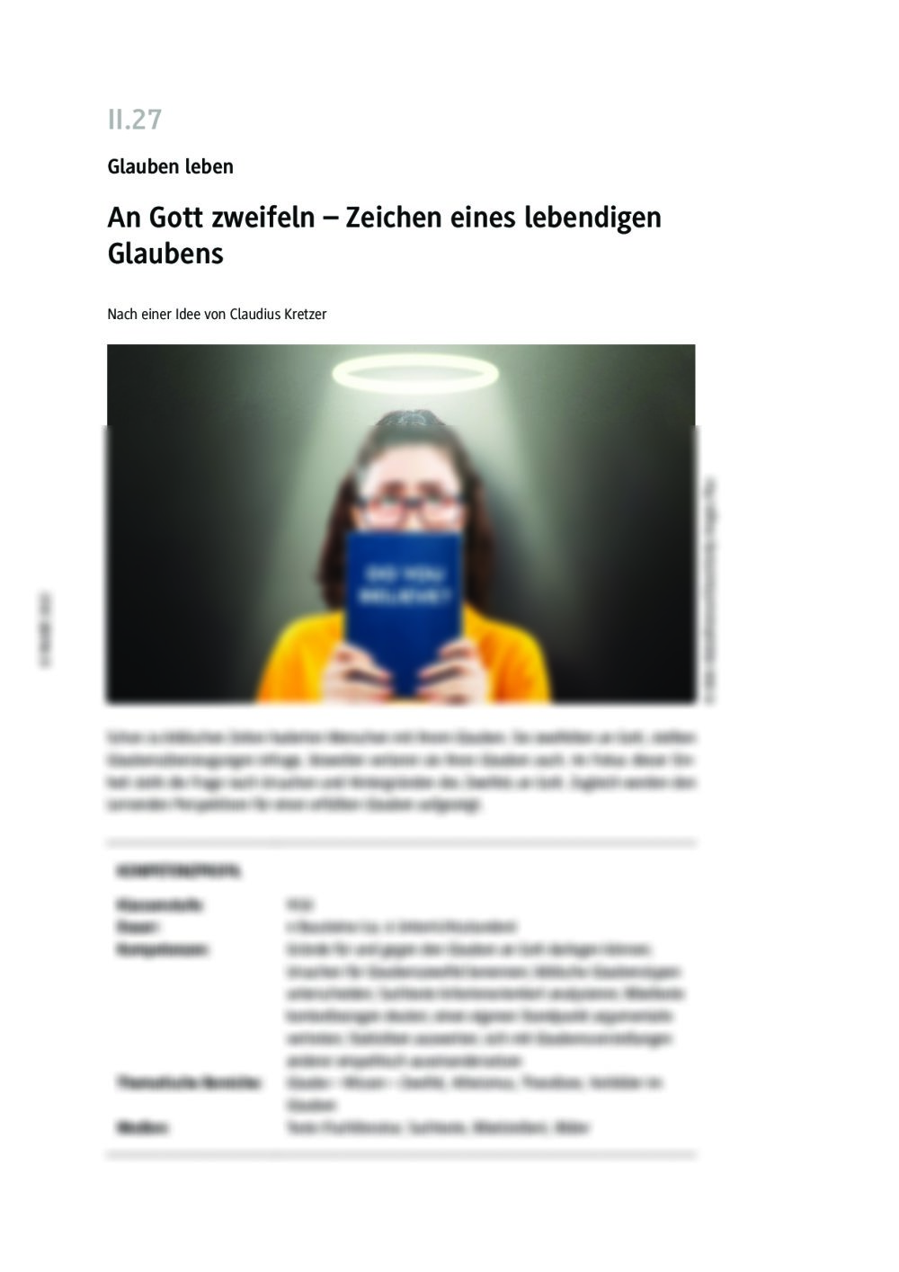 An Gott zweifeln - Seite 1