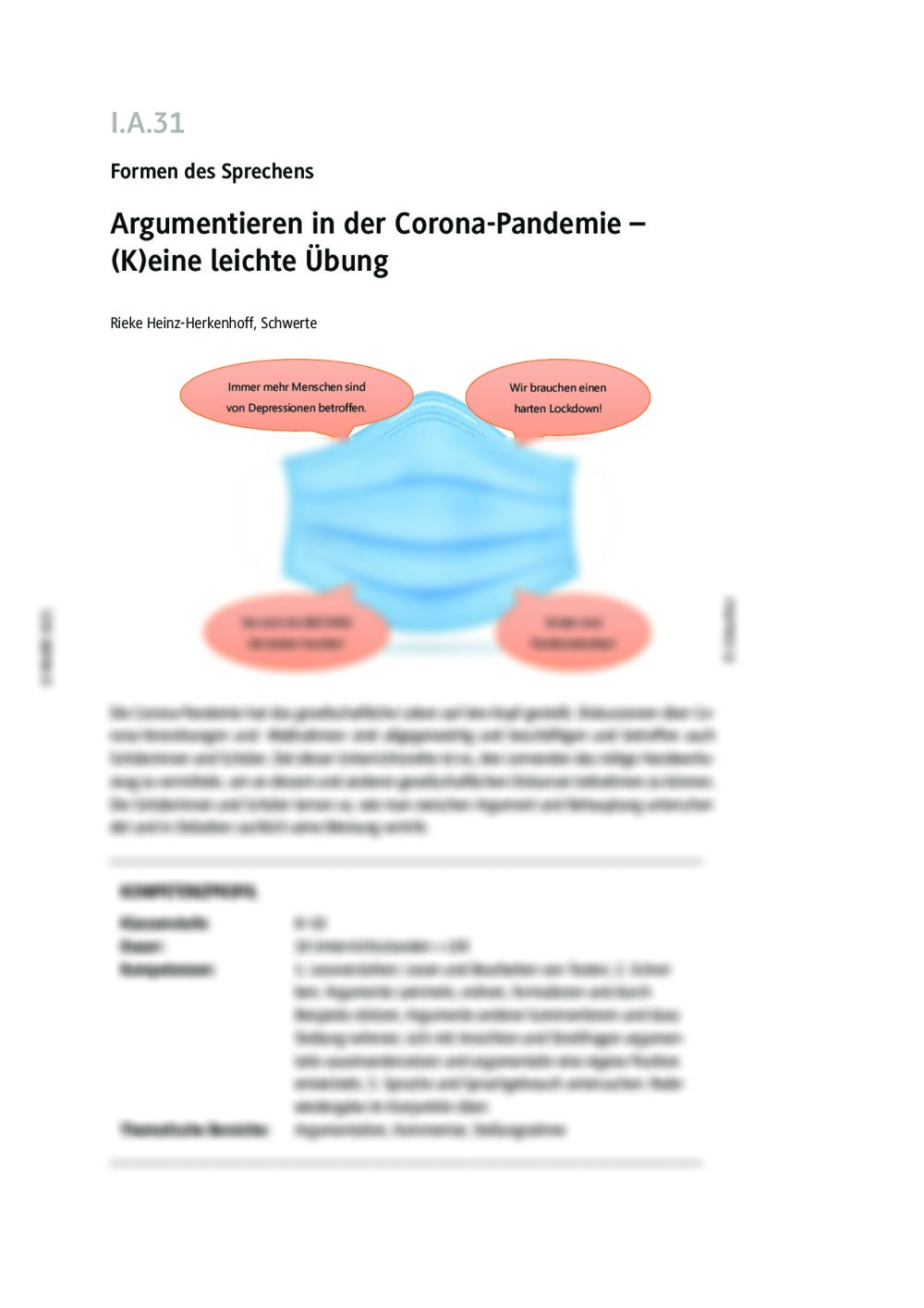 Argumentieren in der Corona-Pandemie - Seite 1