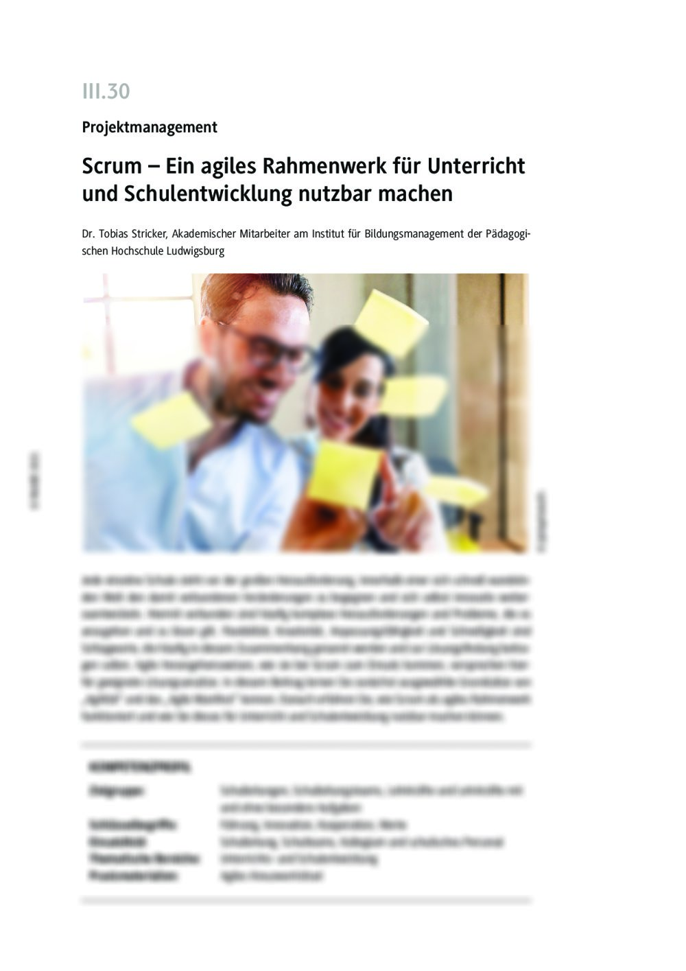 Scrum – ein agiles Rahmenwerk für Unterricht und Schulentwicklung - Seite 1