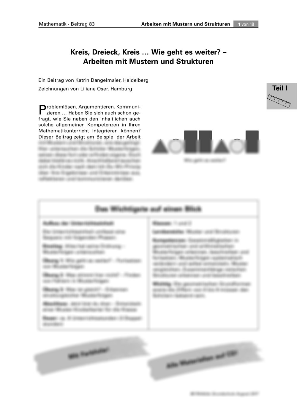 Aufgaben mit Mustern und Strukturen - Seite 1