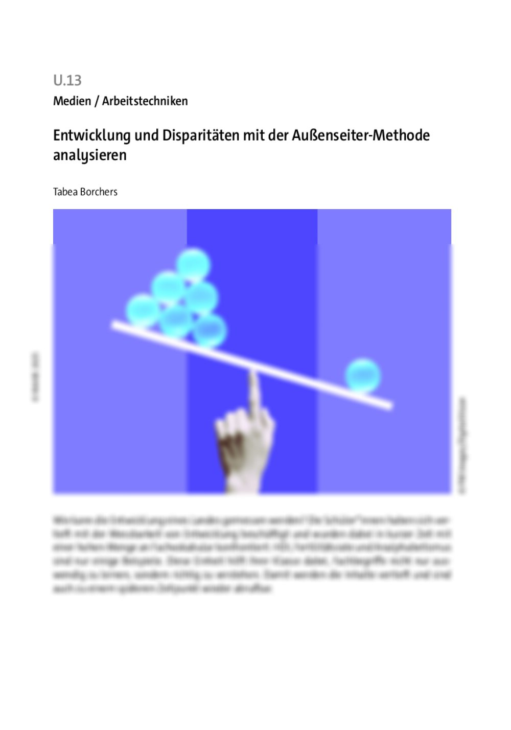 Entwicklung und Disparitäten mit der Außenseiter-Methode analysieren - Seite 1