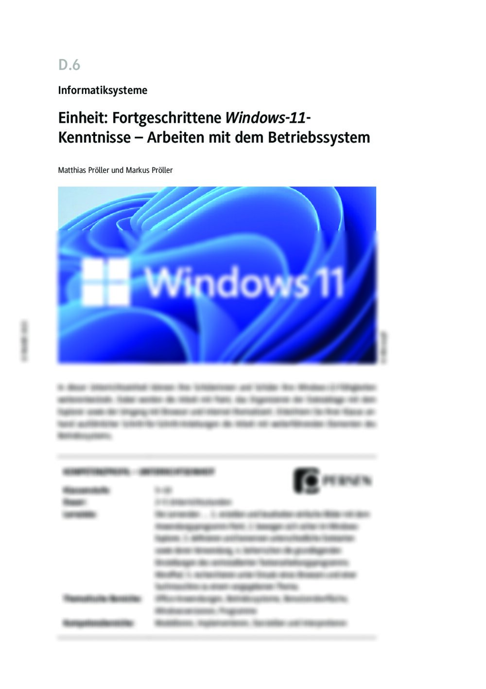 Einheit: Fortgeschrittene Windows-11-Kenntnisse - Seite 1