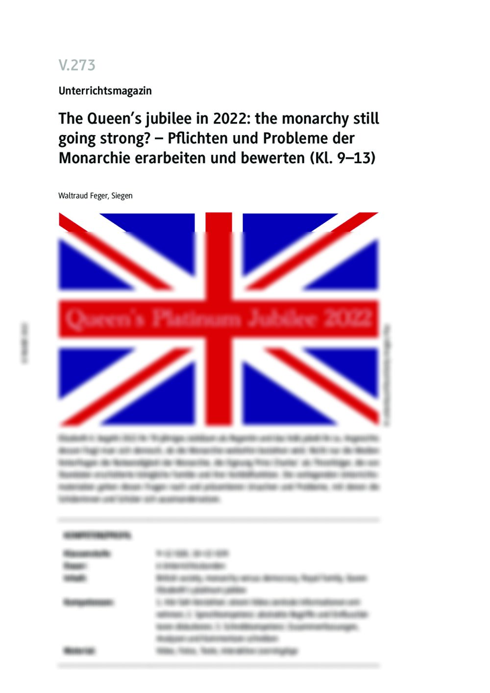The Queen's jubilee in 2022: the monarchy still going strong? - Seite 1