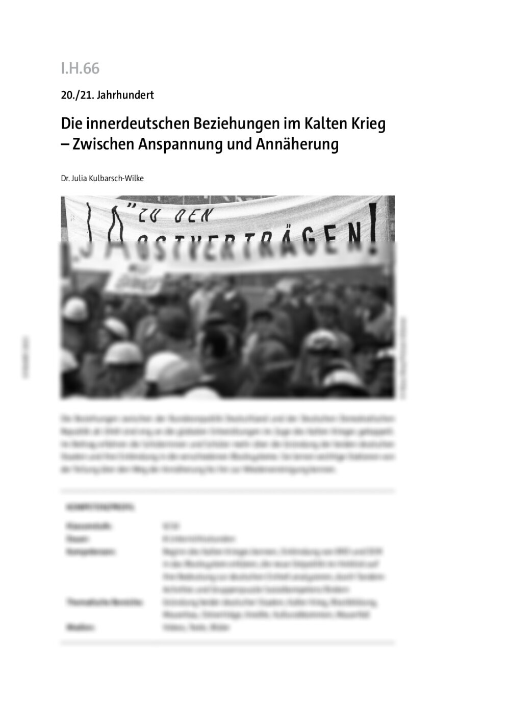 Die innerdeutschen Beziehungen im Kalten Krieg - Seite 1
