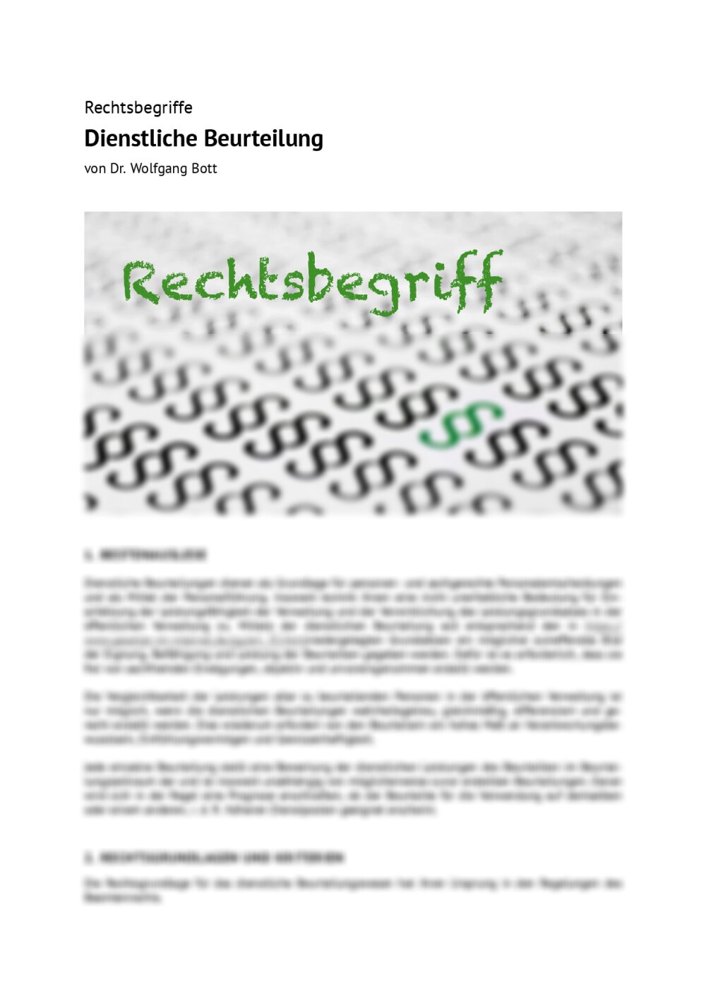 Rechtsbegriff: Dienstliche Beurteilung - Seite 1